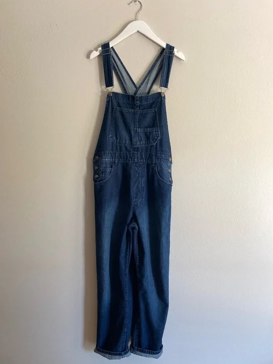 Free People We The Free Ziggy Slouchy Denim Overalls Blue M OB1194398 - Picture 3 of 12